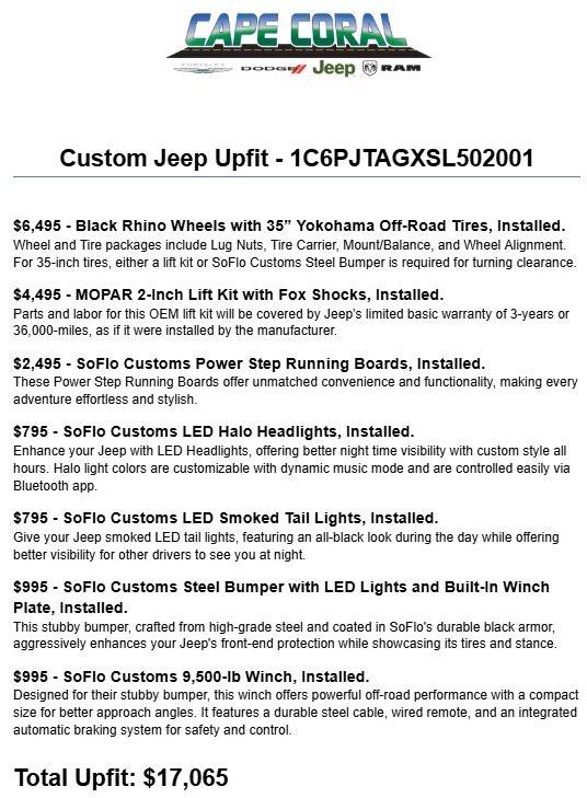 Thumbnail image of 2025 Jeep Gladiator at Cape Coral Chrysler Dodge Jeep Ram