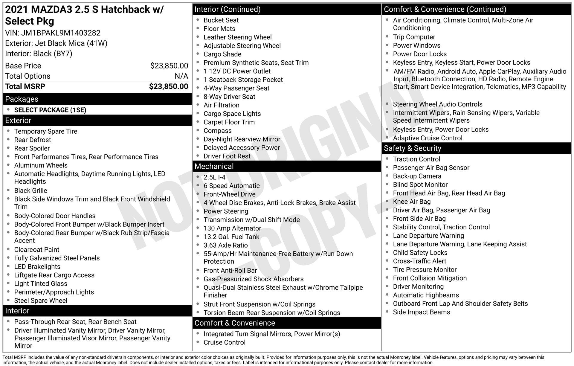 Thumbnail image of 2021 Mazda Mazda3 Hatchback at Brickell Mazda