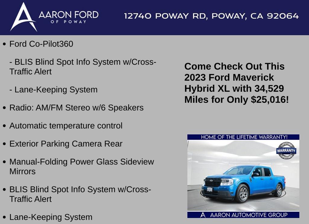 Thumbnail image of 2023 Ford Maverick at Aaron Ford of Poway