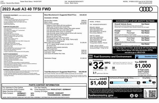 Thumbnail image of 2023 Audi A3 at Car Vision Inc.
