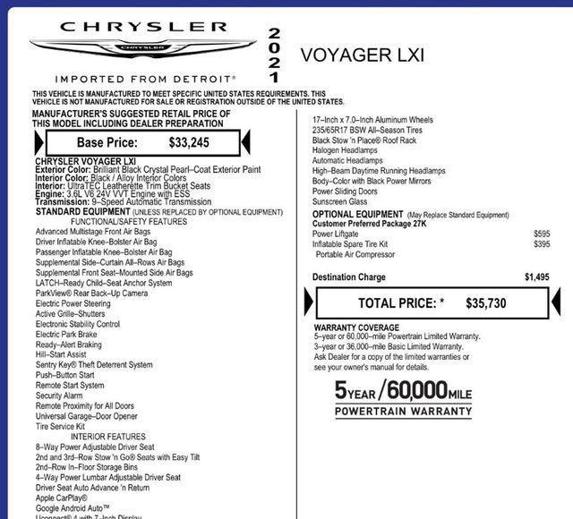 Thumbnail image of 2021 Chrysler Voyager at WORLD CLASS MOTORS LLC