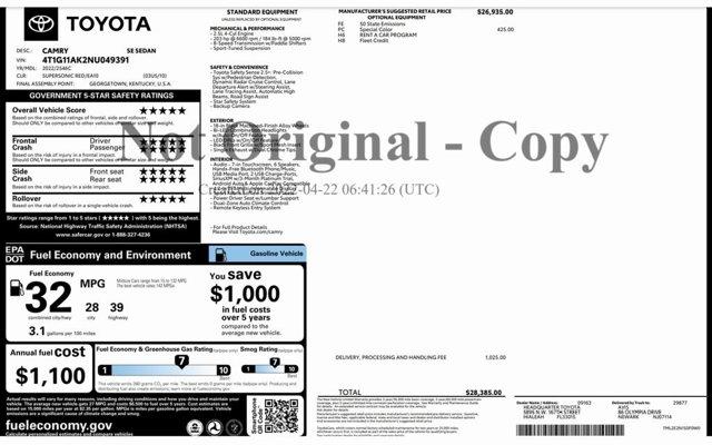 Thumbnail image of 2022 Toyota Camry at Car Vision Inc.