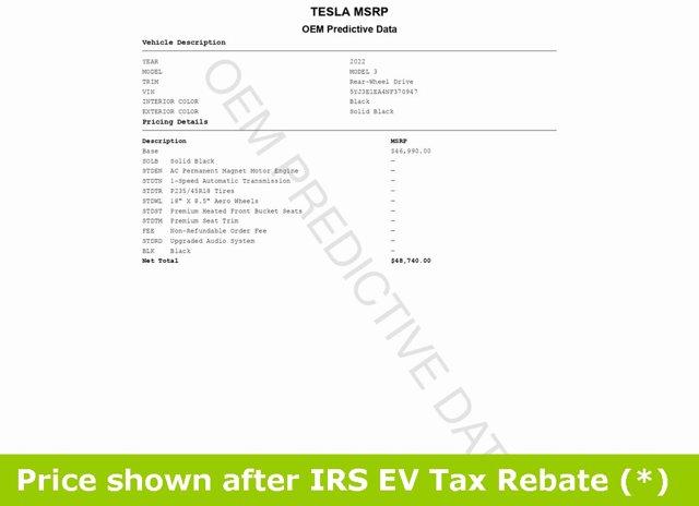 Thumbnail image of 2022 Tesla Model 3 at Car Vision Inc.