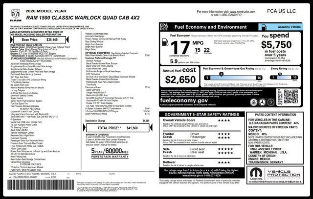 Thumbnail image of 2020 Ram 1500 Classic at KarplusWarehouse of Pacoima, CA