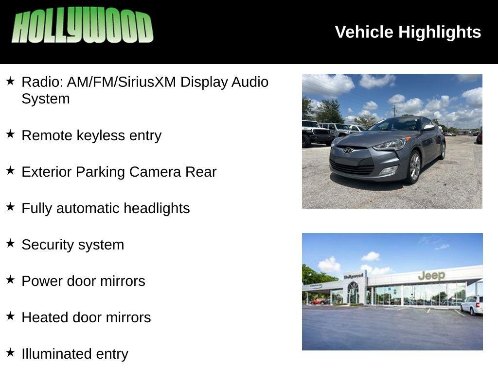 Thumbnail image of 2017 Hyundai VELOSTER at Hollywood Chrysler Jeep