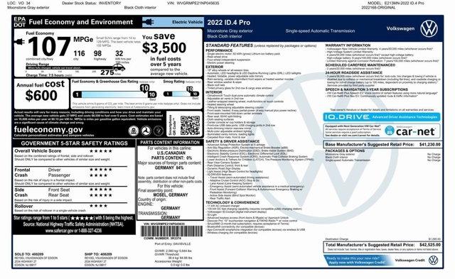 Thumbnail image of 2022 Volkswagen ID.4 at Car Vision Inc.