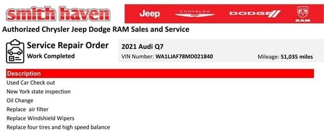Thumbnail image of 2021 Audi Q7 at Smith Haven Mazda