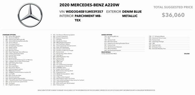 Thumbnail image of 2020 Mercedes-Benz A-Class at Car Vision Inc.
