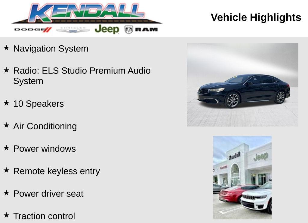 Thumbnail image of 2018 Acura TLX at Kendall Dodge Chrysler Jeep Ram